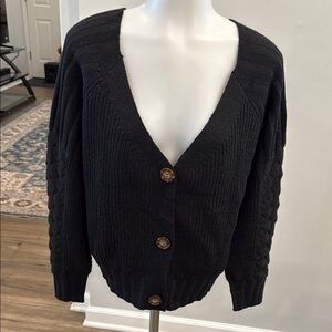 Simplee Apparel Cozy Knit Cardigan in Black